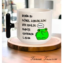 Tanem Nakite Çevirmem Lazım Tasarımlı Baskılı T Kupa Bardak Siyah