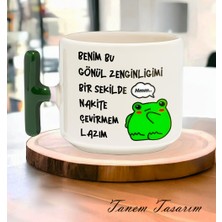 Tanem Nakite Çevirmem Lazım Tasarımlı Baskılı T Kupa Bardak Haki