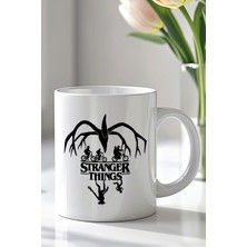 YasBey Design Stranger Things Tasarımlı 330ML Baskılı Beyaz Seramik Kupa Bardak