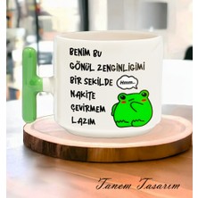 Tanem Nakite Çevirmem Lazım Tasarımlı Baskılı T Kupa Bardak Yeşil