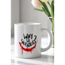 YasBey Design Joker Tasarımlı 330ML Baskılı Beyaz Seramik Kupa Bardak