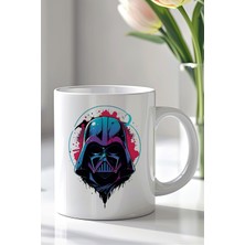 YasBey Design Star Wars Darth Vader Tasarımlı 330ML Baskılı Beyaz Seramik Kupa Bardak