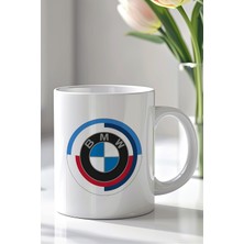 YasBey Design Bmw Tasarımlı 330ML Baskılı Beyaz Seramik Kupa Bardak