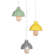 Allians Modern Çoklu Sarkıt Avize, Salon, Mutfak ve Çocuk Odası Için Gri, Sarı, Yeşil