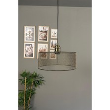 Allians Ferix Eskitme Metal Tel Örgü Silindir Lale Başlık E27 Sarkıt Avize