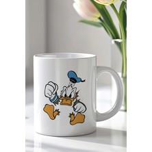 YasBey Design Duffy Duck Tasarımlı 330ML Baskılı Beyaz Seramik Kupa Bardak