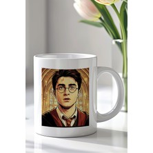 YasBey Design Harry P. Tasarımlı 330ML Baskılı Beyaz Seramik Kupa Bardak