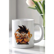 YasBey Design Dragon Ball Son Goku Tasarımlı 330ML Baskılı Beyaz Seramik Kupa Bardak