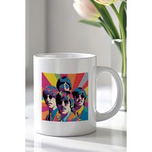 YasBey Design The Beatles Tasarımlı 330ML Baskılı Beyaz Seramik Kupa Bardak