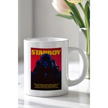 YasBey Design The Weeknd Starboy Tasarımlı 330ML Baskılı Beyaz Seramik Kupa Bardak