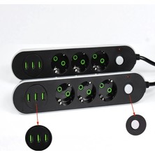 USB Yuvalı Üçlü Priz
