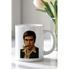 YasBey Design Scarface Tony Montana Tasarımlı 330ML Baskılı Beyaz Seramik Kupa Bardak