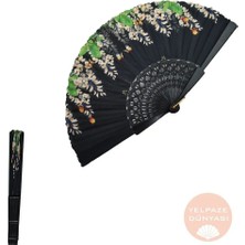 Yelpaze Dünyası Yelpaze Siyah Çiçekli Model