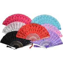 Yelpaze Dünyası Pullu Yelpaze Düğün Kına Nikah Aksesuar