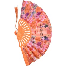 Yelpaze Dünyası Yelpaze Şık Frida Çiçek Desenli Serinletici