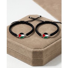 Zaytoon 2\'lu Filistin Sembolü Renkli Filistin Yuvarlak Bayrak Bilezik A300016-02