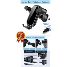 Özbience Kancalı Araç Içi Premium Telefon Tutucu, Havalandırma Için Mıknatıslı Siyah