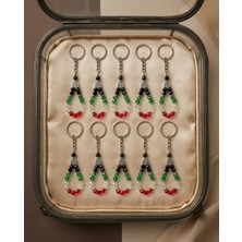 Zaytoon 10\'li Filistin Bayrak Renkli Kristal Taşlı El Yapımı Anahtarlık Ünisex A300052-10