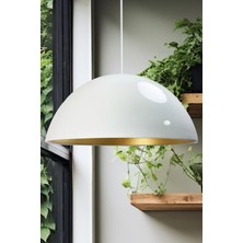 Allians Beyaz Metal Sarkıt Avize, Mutfak, Salon, Kafe ve Ofis Için Dekoratif Aydınlatma