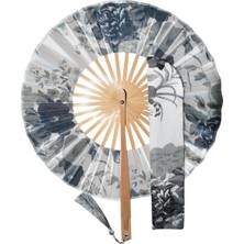 Yelpaze Dünyası Yuvarlak Japon Yelpaze Özel Kesesinde