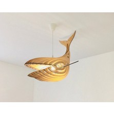 Allians Doğal Ahşap 3D Balina Puzzle, Çocuk ve Genç Odası Için Lazer Kesim Dekor