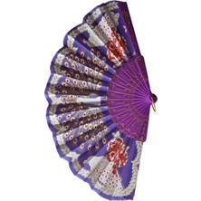 Yelpaze Dünyası Yelpaze Şık Simli Tavus Kuşu Serinletici