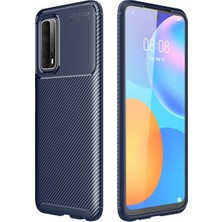 Eco Port Huawei P Smart 2021 Kılıf Auto Focus Karbon Kapak - Lacivert