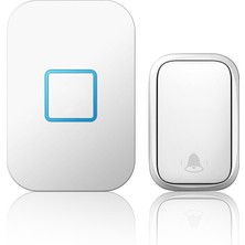 Kenly Pilsiz Kablosuz Kapı Zili – Su Geçirmez Beyaz LED Kapı Zili, Uzun Mesafe, Çok Melodili