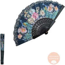 Yelpaze Dünyası Yelpaze Tavus Kuşu ve Çiçek Desenli