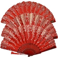 Yelpaze Dünyası Yelpaze Kırmızı Simli Dağıtmalık 3 Lü Set