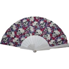 Yelpaze Dünyası Yelpaze Kurukafa ve Gül Desenli