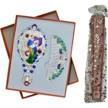 Yelpaze Dünyası Anneler Gününe Özel Nostaljik Hediyelik Ayna Tarak Yelpaze Seti