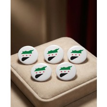 Zaytoon 5\'lu Suriye Haritası Içinde Yeni Bayrağı Yuvarlak Rozeti 44 mm A300025-05