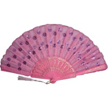 Yelpaze Dünyası Pullu Yelpaze Düğün Kına Nikah Aksesuar