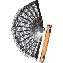 Yelpaze Dünyası Yelpaze Siyah Tül Şık Serinletici ve Tütsü 20 Li