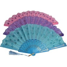 Yelpaze Dünyası Pullu Yelpaze Düğün Kına Nikah Aksesuar