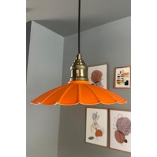 Allians Turuncu Metal Avize, Lale Tasarımı, Modern Sarkıt Aydınlatma, Mutfak Şıklığı