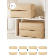 Home Wave 8'li Mega Boy Bej Pötikare Baza Altı Hurç Set 74 x 46 x 22 cm