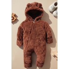 x Ipek Atlas Kız Erkek Bebek Çocuk Ayı Kışlık Peluş Tulum