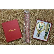 Yelpaze Dünyası Anneler Gününe Özel Nostalji Hediyelik Ayna Tarak Yelpaze Seti