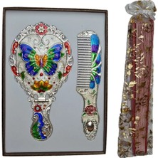 Yelpaze Dünyası Anneler Gününe Özel Nostaljik Hediyelik Ayna Tarak Yelpaze Seti