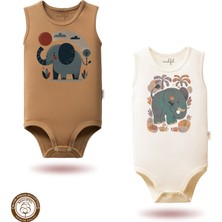Mahfel %100 Pamuklu Atlet Organik Baskılı Çıtçıtlı Bebek Body Zıbın 740-824