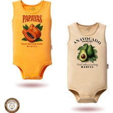 Mahfel %100 Pamuklu Atlet Organik Baskılı Çıtçıtlı Bebek Body Zıbın 887-889