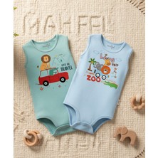 Mahfel %100 Pamuklu Atlet Organik Baskılı Çıtçıtlı Bebek Body Zıbın 146-276