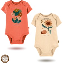 Mahfel %100 Pamuklu Organik Baskılı Çıtçıtlı Bebek Body Zıbın 748-749