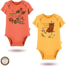 Mahfel %100 Pamuklu Organik Baskılı Çıtçıtlı Bebek Body Zıbın 755-761
