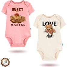 Mahfel %100 Pamuklu Organik Baskılı Çıtçıtlı Bebek Body Zıbın 827-828