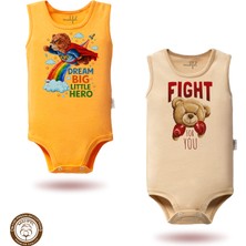 Mahfel %100 Pamuklu Atlet Organik Baskılı Çıtçıtlı Bebek Body Zıbın 25-886