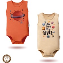 Mahfel %100 Pamuklu Atlet Organik Baskılı Çıtçıtlı Bebek Body Zıbın 452-462