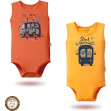 Mahfel %100 Pamuklu Atlet Organik Baskılı Çıtçıtlı Bebek Body Zıbın 292-114